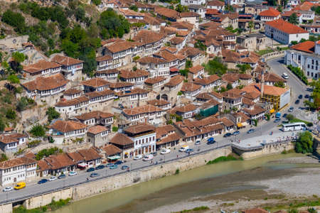 Traditional houses in Berat aka city of thousand windows in Albania