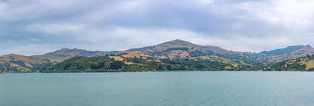 Coastline of Banks peninsula in New Zealand