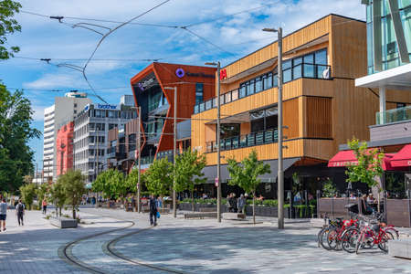 CHRISTCHURCH, NEW ZEALAND, JANUARY 21, 2020: Sunny day at Oxford terrace in Christchurch, New...
