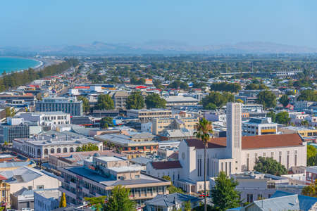 Aerial view of Waiapu Cathedral in Napier, New Zealand Aerial view of Waiapu Cathedral in Napier, New Zealand