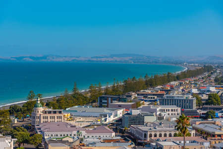 Aerial view of Napier, New Zealandのeditorial素材