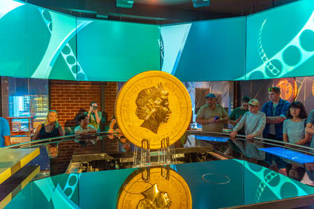 PERTH, AUSTRALIA, JANUARY 18, 2020: World'd largest gold bullion coin in the Mint of Perth, Australiaのeditorial素材