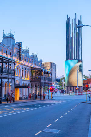 PERTH, AUSTRALIA, JANUARY 19, 2020: Perth Digital tower at the end of William street, Australiaのeditorial素材