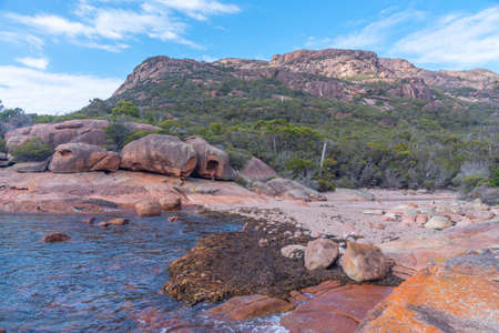 Sleepy bay at Freycinet National Park in Tasmania, Australiaの写真素材
