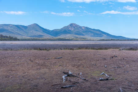 Mount Freicynet at Freycinet National Park in Tasmania, Australiaの写真素材