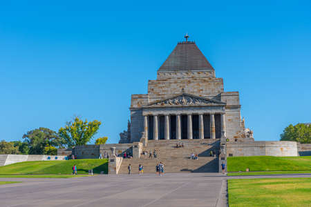MELBOURNE, AUSTRALIA, DECEMBER 31, 2019: Shrine of Remembrance in Melbourne, Australiaのeditorial素材
