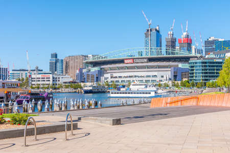 MELBOURNE, AUSTRALIA, JANUARY 1, 2020: View of Marvel stadium in Melbourne, Australiaのeditorial素材