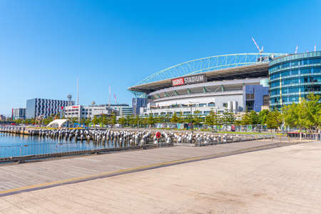 MELBOURNE, AUSTRALIA, JANUARY 1, 2020: View of Marvel stadium in Melbourne, Australiaのeditorial素材
