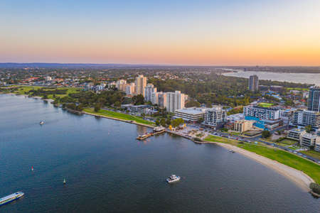Sunset view of South Perth, Australiaのeditorial素材