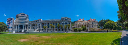 WELLINGTON, NEW ZEALAND, FEBRUARY 9, 2020: Parliamentary Library and New Zealand Parliament Buildings in Wellingtonのeditorial素材