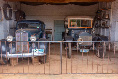Historical cars at Woolmers estate â world heritage convict site in Tasmania, Australiaのeditorial素材