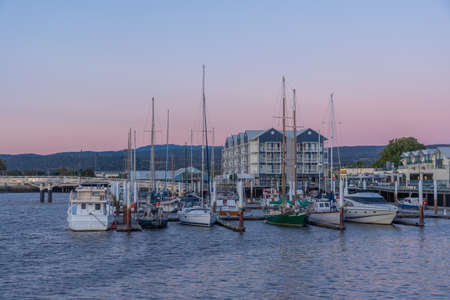 Sunset view of marina in Launceston, Australiaのeditorial素材