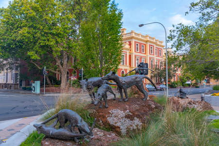 Statue of Tasmanian devils in Launceston, Australiaのeditorial素材