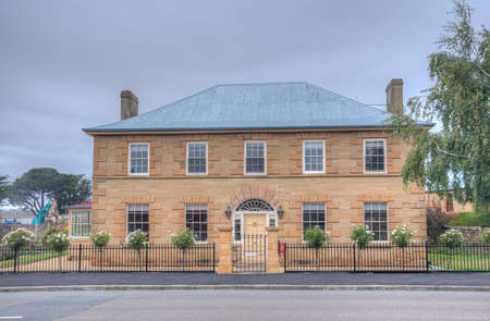 View of a historical house in Oatlands, Tasmania, Australiaのeditorial素材
