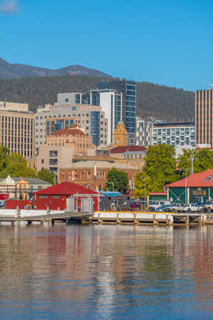 HOBART, AUSTRALIA, FEBRUARY 22, 2020: Constitution dock at port of Hobart in Australiaの写真素材