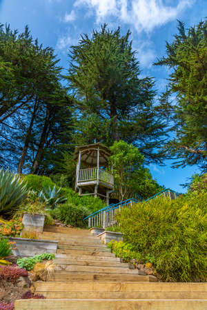 Gardens at Larnach castle near Dunedin, New Zealandのeditorial素材