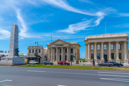 OAMARU, NEW ZEALAND, JANUARY 24, 2020: Beautiful buildings at Thames street in Oamaru, New Zealandのeditorial素材