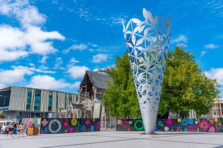 CHRISTCHURCH, NEW ZEALAND, JANUARY 21, 2020: Cathedral square in Christchurch, New Zealandのeditorial素材