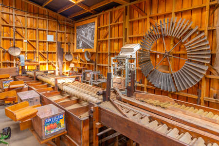 NELSON, NEW ZEALAND, FEBRUARY 5, 2020: Interior of a cider house at Founders Heritage Park at Nelson, New Zealandのeditorial素材