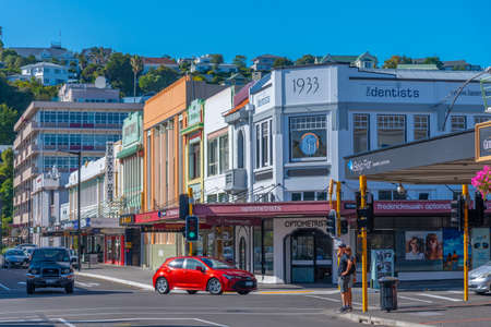 NAPIER, NEW ZEALAND, FEBRUARY 10, 2020: historical buildings in the center of Napier, New Zealandのeditorial素材