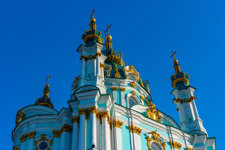St. Andrew's Church in Kiev, Ukraineの写真素材