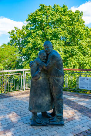Statue of Luigi and Mokryna in Kiev, Ukraineの写真素材