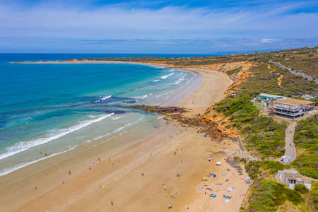 Aerial view of a beach at Anglesea in Australiaのeditorial素材
