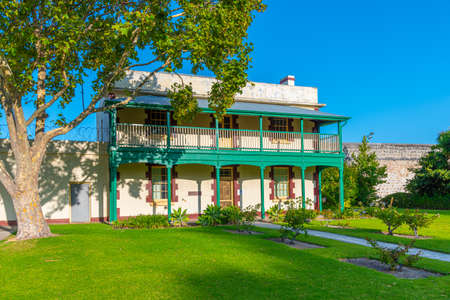 Wooden houses alongside Fremantle prison in Australiaのeditorial素材
