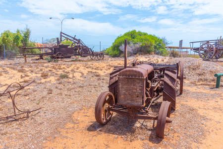 Outdoor exhibition of industrial machinery at Carnarvon, Australiaのeditorial素材