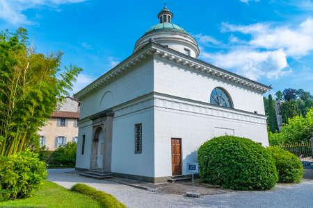 Chapel at Villa Melzi at Lake Como in Italyの写真素材