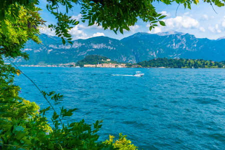 Bellagio viewed from Tremezzo, Italyの写真素材