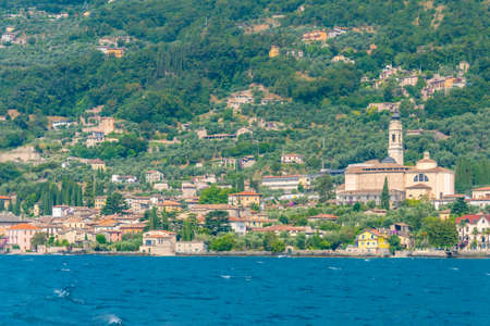 Lakeside promenade at Gargnano in Italyの写真素材