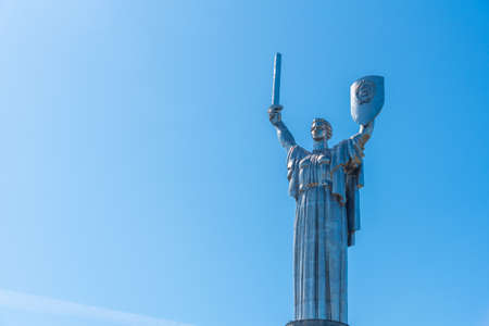 Sculpture of crossing of the Dnieper commemorates a battle from the second world war, Kiev, Ukraineのeditorial素材