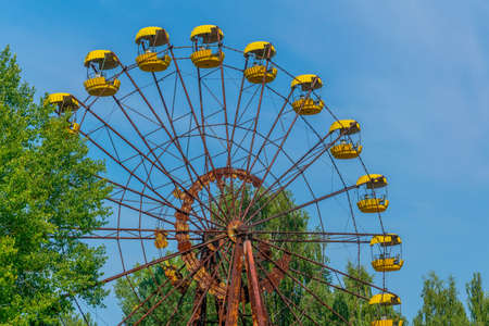 Ferris wheel at Pripyat amusement park in the Ukraineのeditorial素材