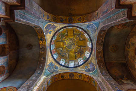 KYIV, UKRAINE, AUGUST 31, 2019: Interior of cathedral of Saint Sophia in Kyiv, Ukraineのeditorial素材