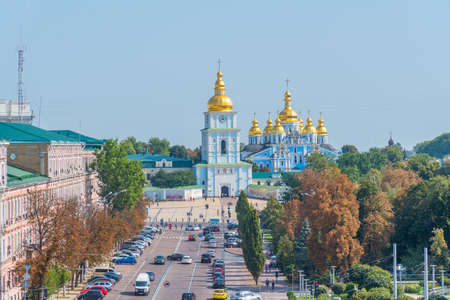 Aerial view of Saint Michael monastery in Kyiv, Ukraineのeditorial素材