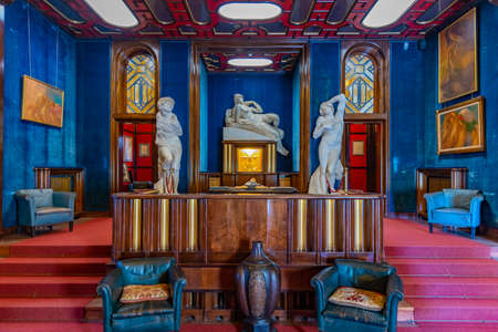 GARDONE RIVIERA, ITALY, JULY 23, 2019: Interior of Vittoriale degli italiani palace at Gardone Riviera in Italyのeditorial素材