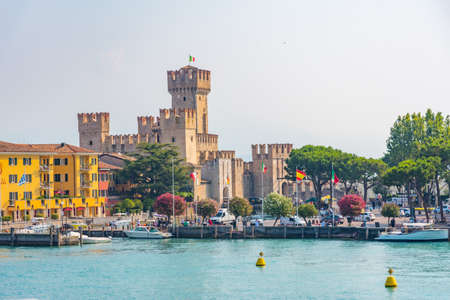 SIRMIONE, ITALY, JULY 23, 2019: Cityscape of Sirmione town in Italyのeditorial素材