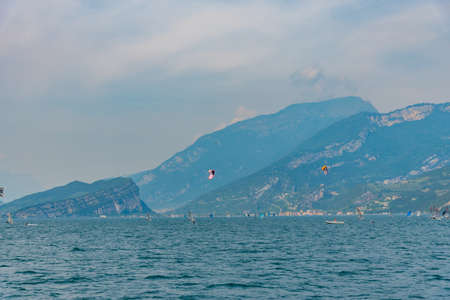 Cliffs at Lago di Garda in Italyの写真素材
