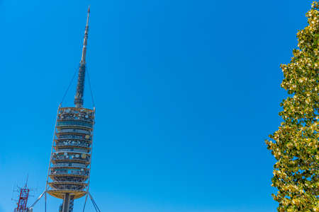 Torre de Collserola telecommunication tower in Barcelona, Spainの写真素材
