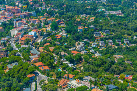 Aerial view of suburb Barcelona, Spainの写真素材