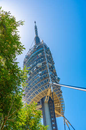 Torre de Collserola telecommunication tower in Barcelona, Spainの写真素材
