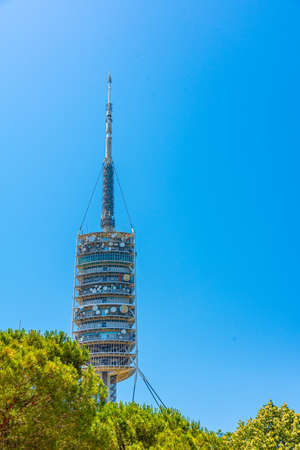 Torre de Collserola telecommunication tower in Barcelona, Spainの写真素材