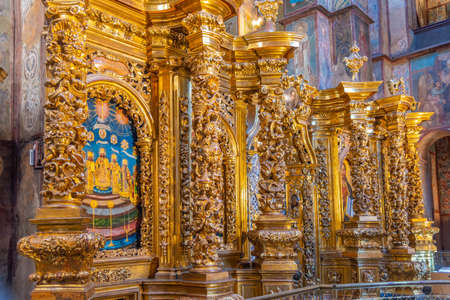 KYIV, UKRAINE, AUGUST 31, 2019: Interior of cathedral of Saint Sophia in Kyiv, Ukraine