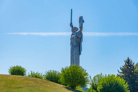 View of the Motherland monument in Kiev, Ukraineのeditorial素材