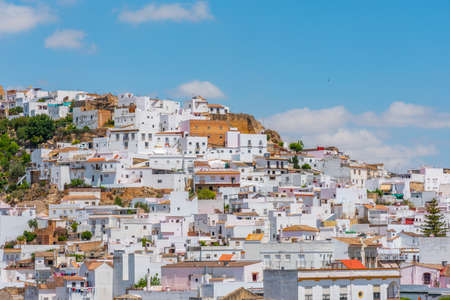 Arcos de la Frontera, one of famous pueblos blancos, in Spainの写真素材