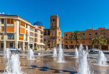 View of Basilica of Santa Maria in Elche, Spainの写真素材