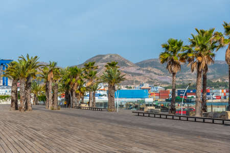 CARTAGENA, SPAIN, JUNE 19, 2019: Seaside promenade in Cartagena, Spainの写真素材