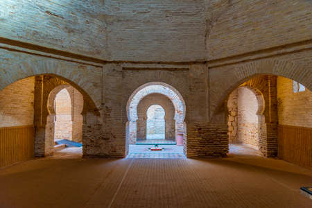 JEREZ DE LA FRONTERA, SPAIN, JUNE 27, 2019: Mosque at Alcazar castle at Jerez de la Frontera in Spainのeditorial素材
