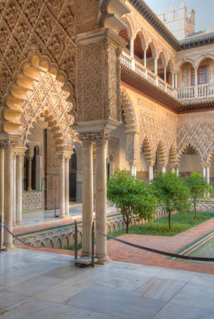 SEVILLA, SPAIN, JUNE 25, 2019: Beautiful ornaments at real alcazar de Sevilla in Spainのeditorial素材